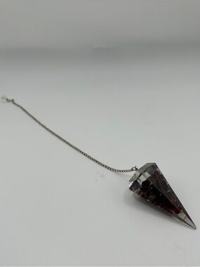 Garnet filled Crystal Pendulum for Dowsing